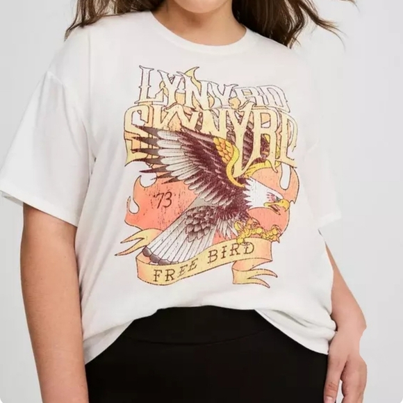 TORRID Women's Lynyrd Skynyrd Oversized Fit Tee, White, Size 2X (18-20) - Picture 1 of 8